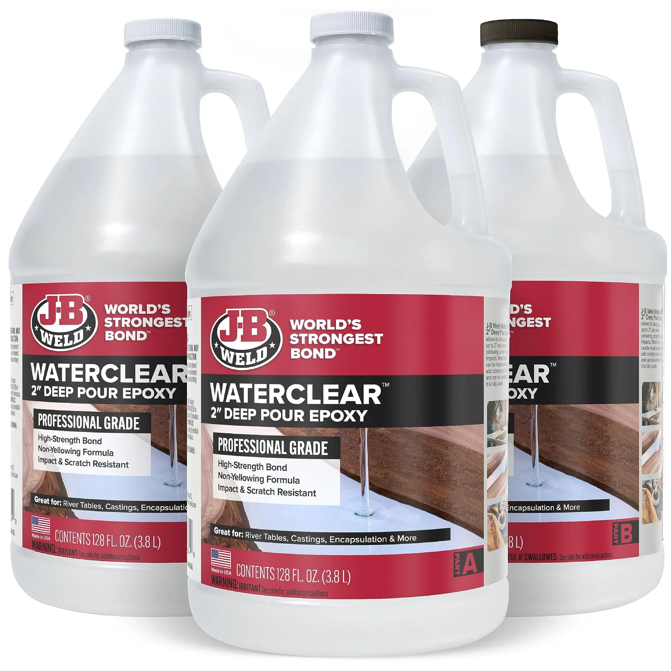 J-B Weld 2" Deep Pour Epoxy WaterClear, 3 Gallon Kit