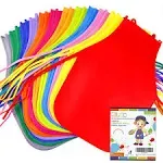 Caydo 24 Pieces 12 Colors Children&#039;s Artists Fabric Aprons for Kitchen