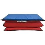 KinderMat, EnduroMat 2" Thick Rest Mat, 4-Section Rest Mat, 48" x 24" x 2", Red/Blue with Black Binding, Great for School, Daycare, Travel, and Home, Made in The USA