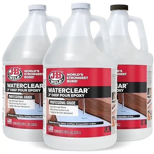 JB Weld Waterclear Pro Grade 2" Deep Pour Epoxy 384 Fl Oz (42384)