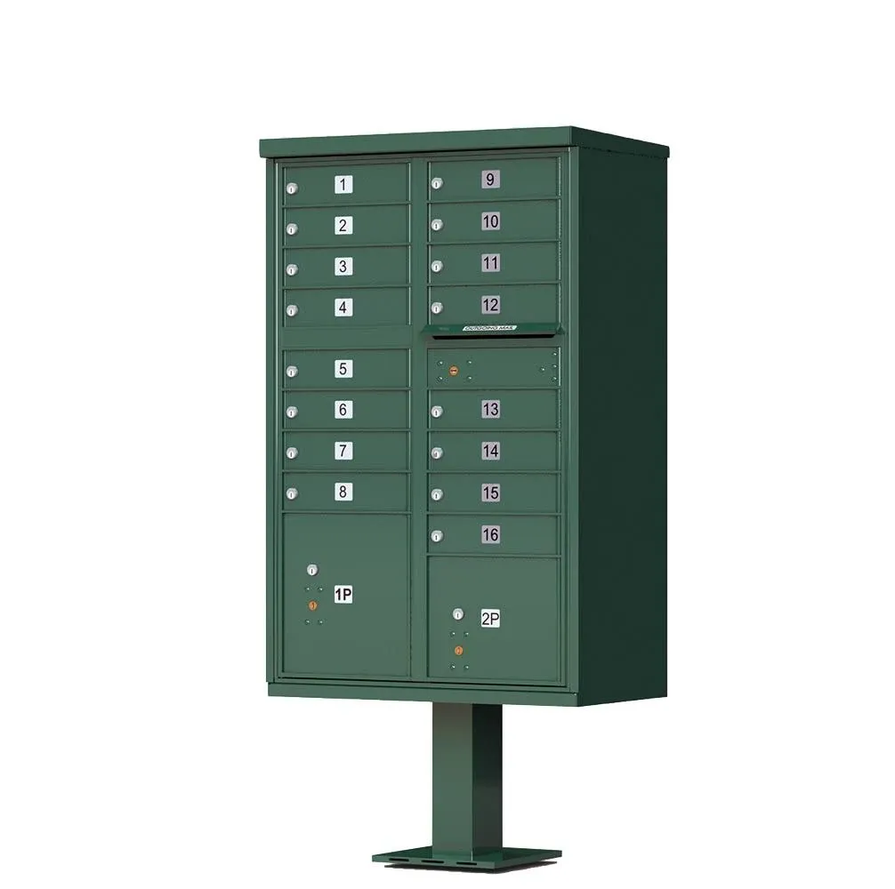 16 Door Florence Cluster Mailbox with Pedestal 1570-16