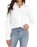 J.VER Women's Stretch Solid Long Sleeve Button Down Shirt