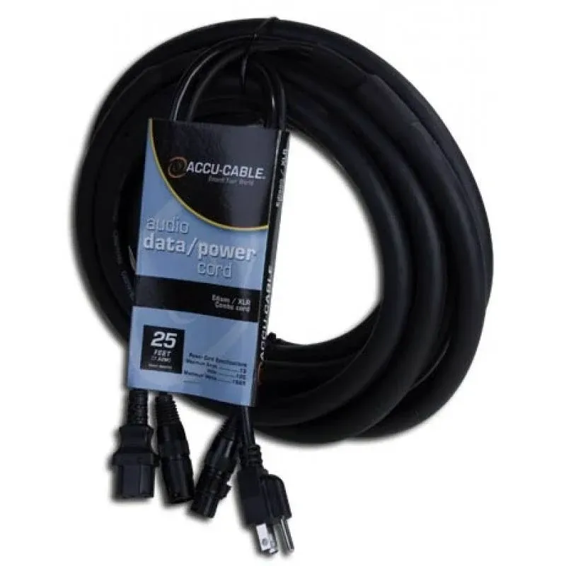 ADJ Accu-Cable SKAC25 25ft AC Power and XLR Combo Cable