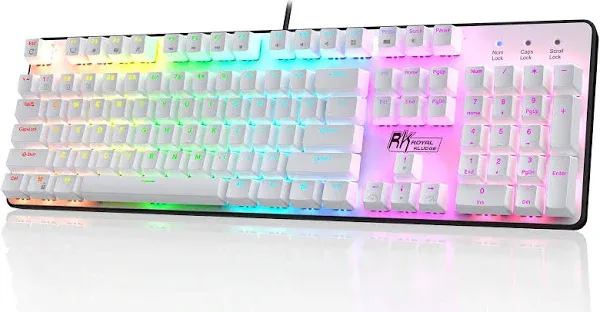 RK ROYAL KLUDGE RK920 Full Size Mechanical Keyboard Rainbow Backlit Gaming Keyboard