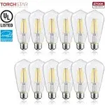 CrystalEra+ 7W ST64 LED Vintage Bulbs w/ Photocell - 2700K Soft White