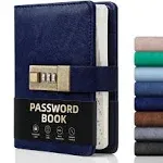 WEMATE Password Book with Lock with Alphabetical Tabs 600+ Password Space,Password Organizer Logbook with Lock, Password Keeper for Computer 4.33 X 6.18 Inch Purple