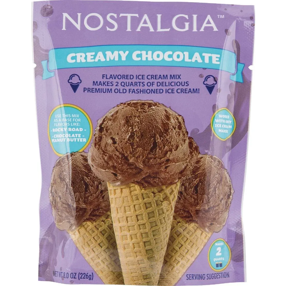 Nostalgia 8 Oz. Chocolate Individual Ice Cream Packet