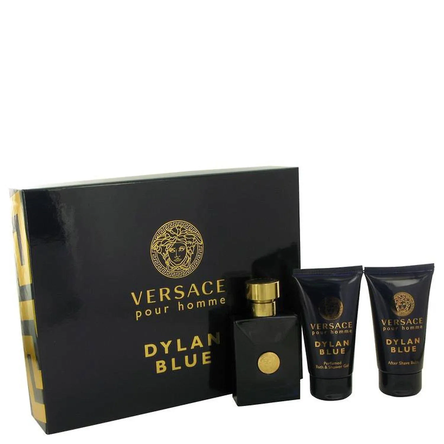 Versace Pour Homme Dylan Blue Gift Set by Versace, 1.7 oz Eau De Toilette Spray + 1.7 oz After Shave Balm + 1.7 oz Shower Gel