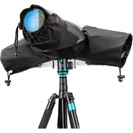 Professional Waterproof Camera Rain Cover Rain Coat for Canon, Nikon, Sony, Fujifilm, and More DSLR/Mirrorless Cameras with Lens