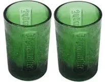 Set Of 2 JAGERMEISTER Dark Green   Shot Glasses 1 Oz With Logo