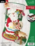 Bucilla Felt Applique 18" Stocking Making Kit, Gingerbread Santa, Perfect for DIY Arts and Crafts, 89312EBucilla Felt Applique 18" Stocking Making Kit, Gingerbread Santa, Perfect for DIY Arts and Crafts, 89312E