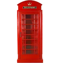 Design Toscano British Telephone Booth Display Cabinet