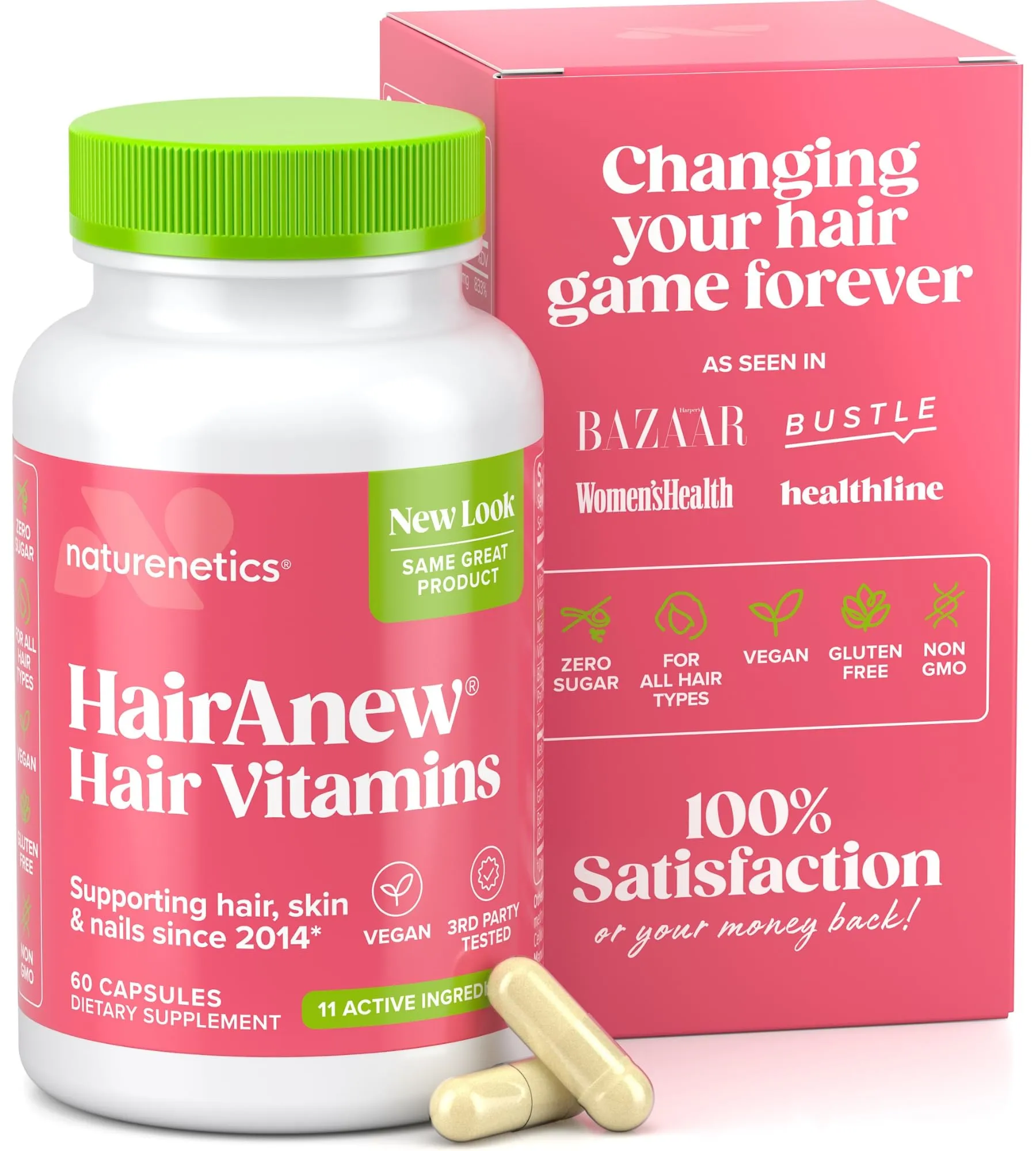 Naturenetics HairAnew Hair Growth Vitamins for Women &amp; Men - Hair Vitamins Fo...