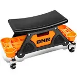 Rolling work seat with lockable swivel wheels and storage tool tray free shipp