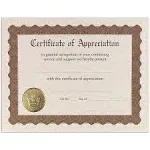 Great Papers! Ready-to-Use Certificates, 11 x 8.5, Ivory/Brown, Appreciation, 6/Pack