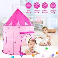 PigPigPen 3pc Kids Play Tent for Girls with Ball Pit, Crawl Tunnel, Princess ...