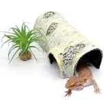 Reptile Hides and Caves Birch Tree Bark Trunk Habitats Decor Aquarium Decoration Wood for Lizard Geckos Snake Spiders Frogs Turtle (Small)