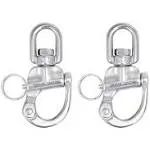 Shonan.Systems Shonan Swivel Eye Snap Shackle, Marine Sailboat Shackles, 2 Pack Stainless Steel Swivel Shackles for SCBA Mask Quick Release, Sailing Rigging for