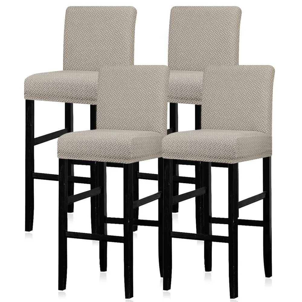 Lellen Reusable Pub Counter Stool Chair Covers Slipcover Stretch Removable Washable Dining Room Chair Covers Bar Stool Covers Counter Height Chair Covers Set of 2?Black?