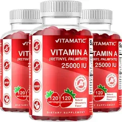 Vitamatic Natural Strawberry 25,000IU 120 Gummies