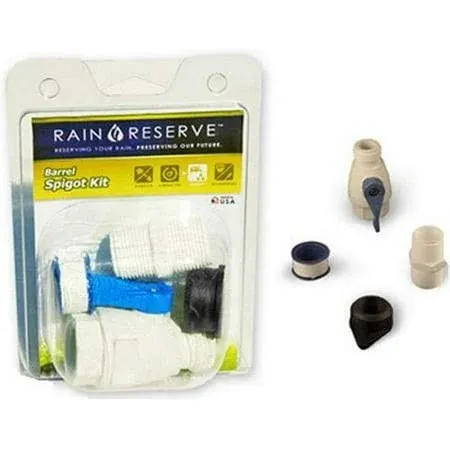 Rain Reserve 2012314 Rain Barrel Spigot Pack, White