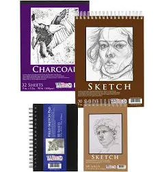 U.S. Art Supply Set of 4 Different Stylesof Sketching and Drawing Paper Pads