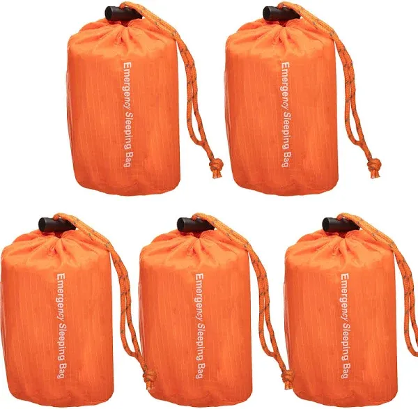 NOVAMEDIC Emergency Survival Sleeping Bag 5 Pack, 84" x 36", Waterproof Thermal Bivy Sack