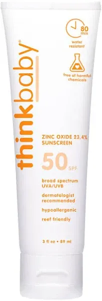 Thinkbaby Baby Suncreen - Spf 50+ - 3 Fl Oz