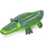 H2O GO Buddy Croc Ride-On - Inflatable Crocodile, 60" x 28" - Bestway, Kids Pool Accessory, Water Float, Heavy Duty Handles, Easy Inflate & Deflate, Suitable for Ages 3+