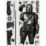 Star Wars: The Mandalorian Mandalorian in Beskar Armor Peel and Stick Giant Wall Declas