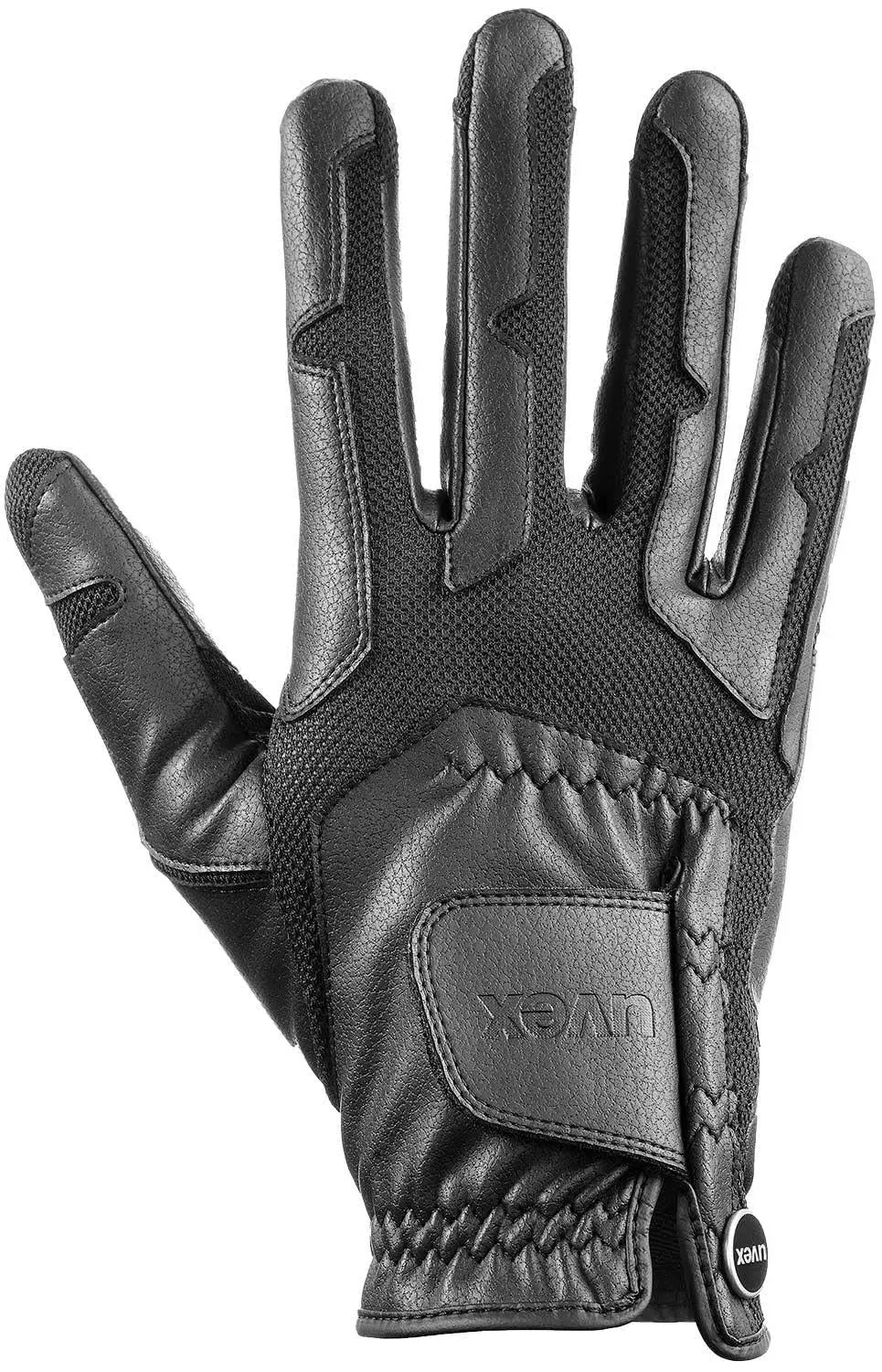 Uvex VENTRAXION 4D Stretch Leatherette Horse Riding GLOVES Black/Blue/Brown 6-11