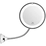 KEDSUM Flexible Gooseneck 6.8&#034; 10x Magnifying LED Lighted Makeup Mirror