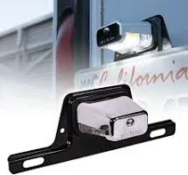 Chrome 12V DC Bracket-Mount Dot LED License Plate Light