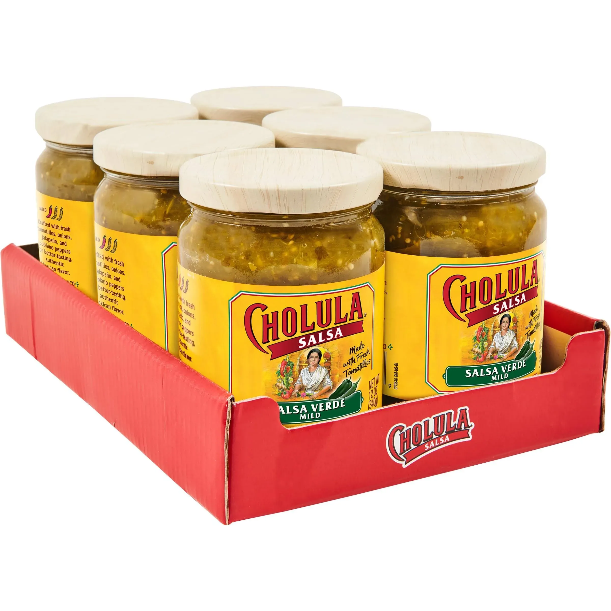 Cholula Salsa Verde, Mild Heat, 12 oz (Pack of 6)