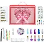 Nail Kit for Girls, Nail Art Design Tools Kit for Beginners with Rhinestones, Nail Gems,Crystals, Jewels, Diamonds, Tweezer, Nail Dotting Tool, Nail Gift Set with Nail Decoration Accessories