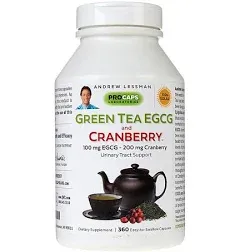 ANDREW LESSMAN Green Tea EGCG & Cranberry 60 Capsules – Standardized for Catechins and Polyphenols. Helps Protect Tissues, Organs and Systems Throughout The Body. Powerful Anti-oxidant Support