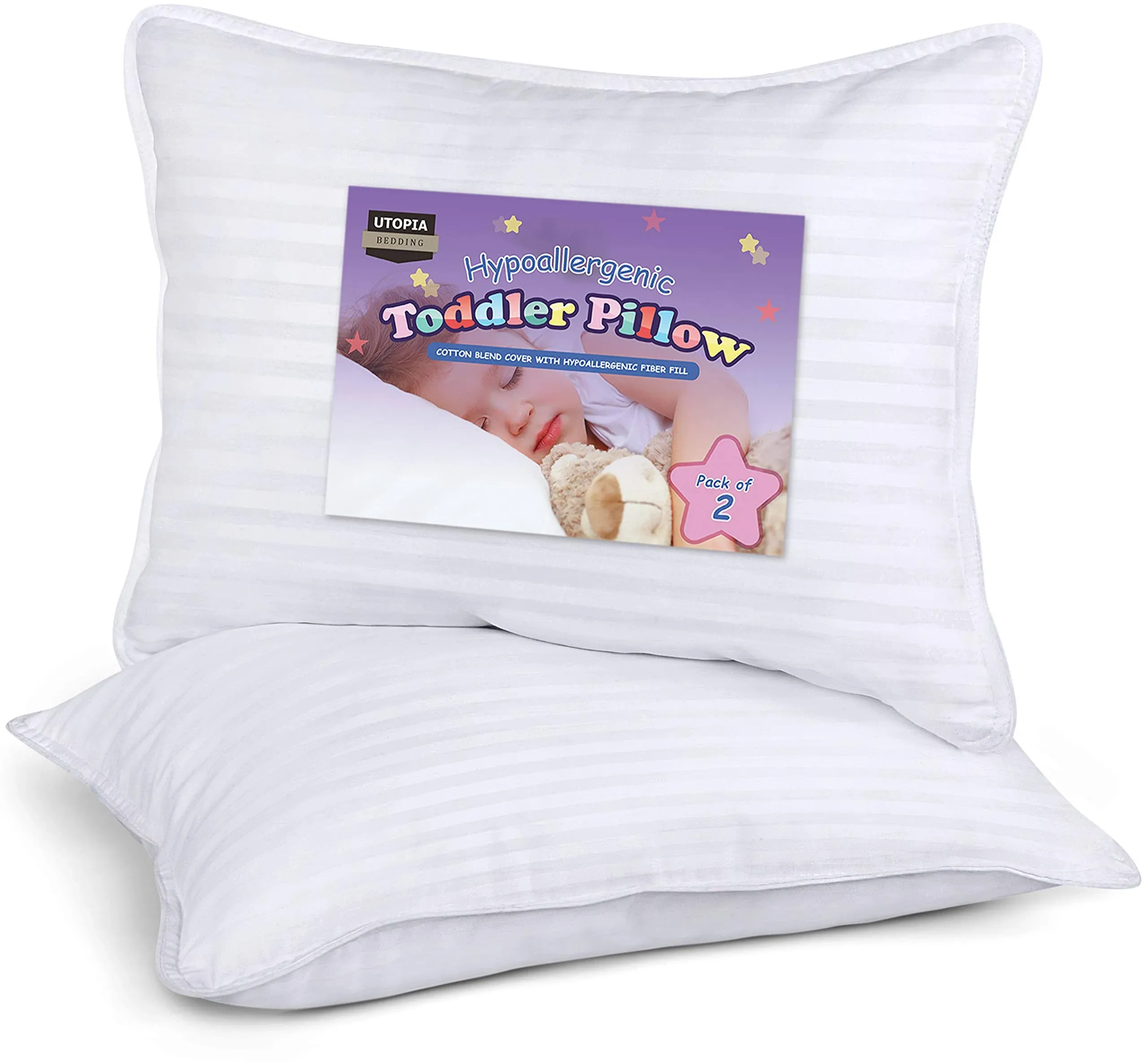 Utopia Bedding 2 Pack Toddler Pillow - Baby Pillows for Sleeping