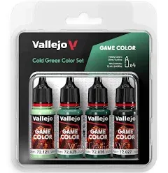 Vallejo 18ml Bottle Cold Green (Base, Shadow, Light) Game Color Paint Set (4