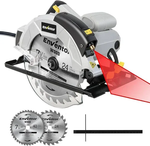 Enventor 5800 RPM Power Circular Saw with Laser Guide