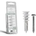 Premium Splitting Nylon 66 Self-Drilling Drywall Anchors and Screws Kit | used On Drywall, Plaster Board, Sheetrock, Gypsum, Hollow Wall | 25#8X 1-1