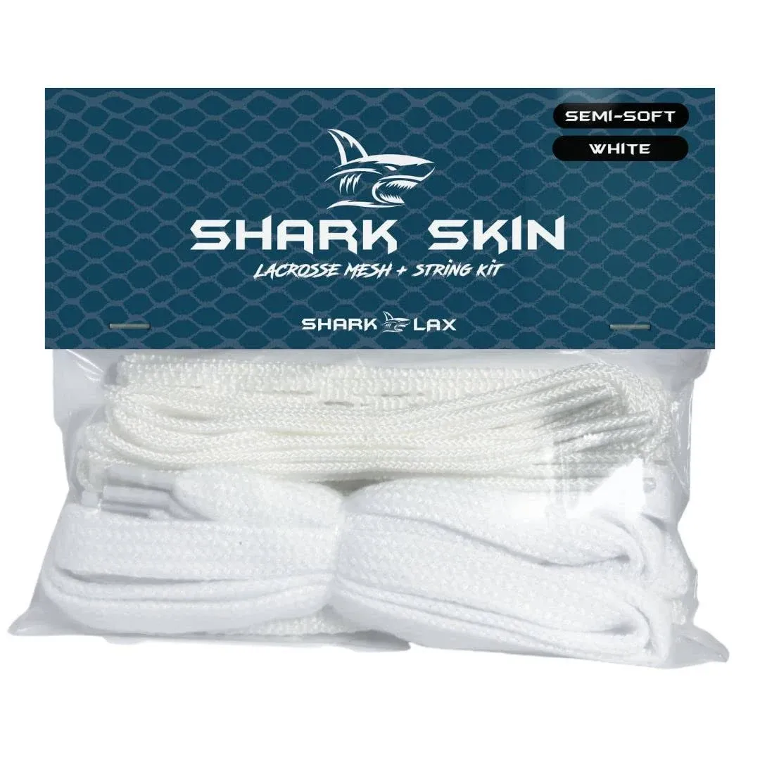 Shark Lax Semi-Soft Lacrosse Mesh & Stringing Kit - Lacrosse String kit - Use SemiSoft Lacrosse Mesh and Lacrosse Strings for The Best Performance