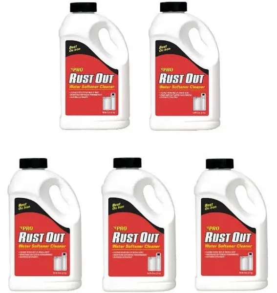 Pro Products Ro05b Rust Out Water Softener Cleaner and Iron Remover, 4.75 lb. Bottle, 5 Pack