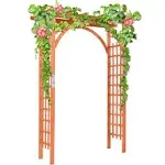 Costway Premium Outdoor Wooden Cedar Arbor Arch Pergola Trellis Wood Garden Yard Lattice