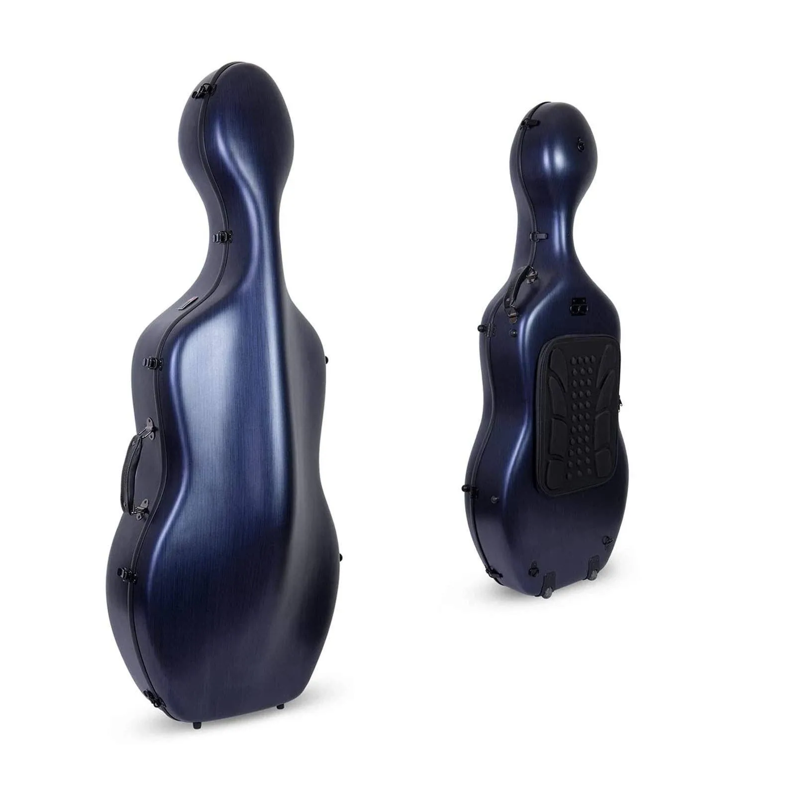 Crossrock Poly Carbon Composite Case Fits for 4/4 Size Cello with Backpack and Wheels in Blue(CRF102CEFBLHT)