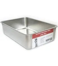 Vehigo Extra Large Metal cat Litter BoX, Stainless Steel Durable Litter Pan for Large or Multiple cats