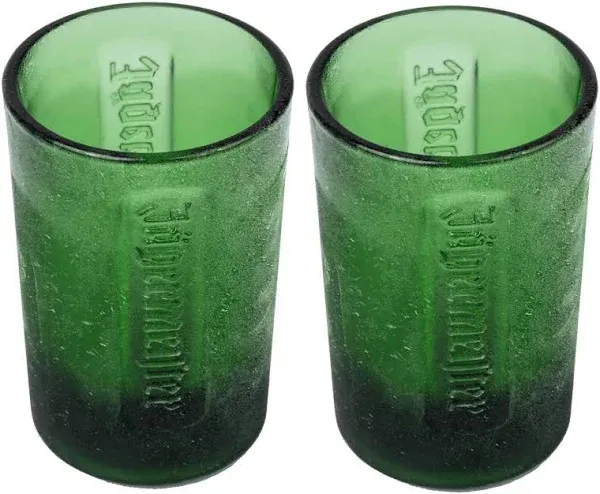 Set Of 2 Jagermeister Green Shot Glasses