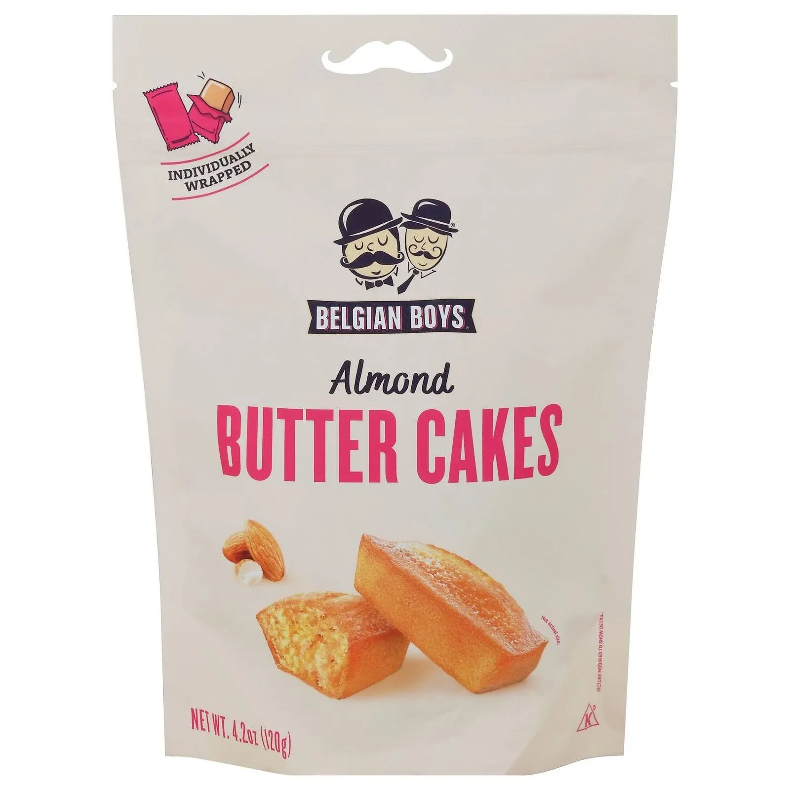 Belgian Boys Almond Butter Cakes, Mini Pound Cakes, Non-GMO, No Preservatives, Vegetarian Friendly, 4.2 Ounce (Pack of 1)