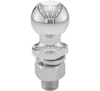 CURT 40037 Chrome Trailer Hitch Ball, 7,500 lbs, 2-Inch Diameter, 1 x 2-1/8-Inch Shank