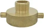 SpringSpray 1-1/2" NST (NH) Female x 3/4" GHT male Brass Fire Hydrant Adapter with Pin Lug Brass Fire Equipment Brass Hydrant to Garden Hose Adapter