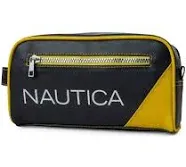 Nautica Men&#039;s Top Zip Travel Kit Toiletry Bag Organizer, red, One Size, Red 